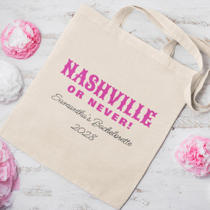 Bolso De Tela Nashville O Nunca Bachelorette Retro Rosa Caliente
