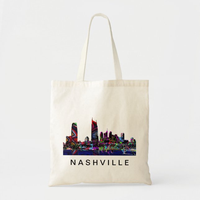 Bolso De Tela Nashville, Tennessee en graffiti (Frente)