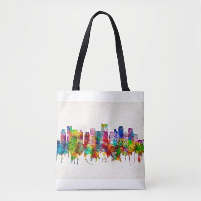 Bolso De Tela Nashville Tennessee Skyline (Anverso)