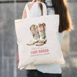 Bolso De Tela Nashville Último Rodeo Boots Bachelorette Party<br><div class="desc">La bolsa de tote de la Bachelorette Party de los últimos rodeo de Nashville es perfecta para tu Nash Bash! Las botas de flores adorables acentúan este favor de la soltera.</div>