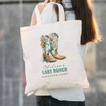 Bolso De Tela Nashville Último Rodeo Boots Bachelorette Party<br><div class="desc">La bolsa de tote de la Bachelorette Party de los últimos rodeo de Nashville es perfecta para tu Nash Bash! Las botas de flores adorables acentúan este favor de la soltera.</div>