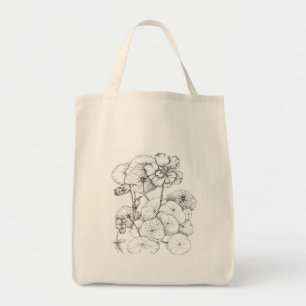 Bolso De Tela Nasturtium Pen and Ink Flower Drawing Art