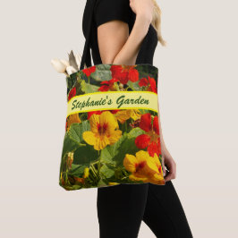 Bolso De Tela Nasturtiums, amarillo naranja, jardín, tu propio n