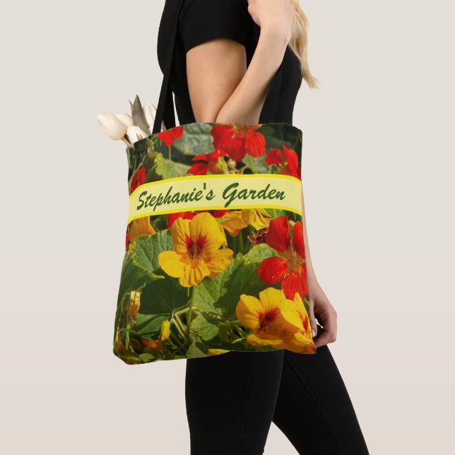 Bolso De Tela Nasturtiums, amarillo naranja, jardín, tu propio n (Detalle)