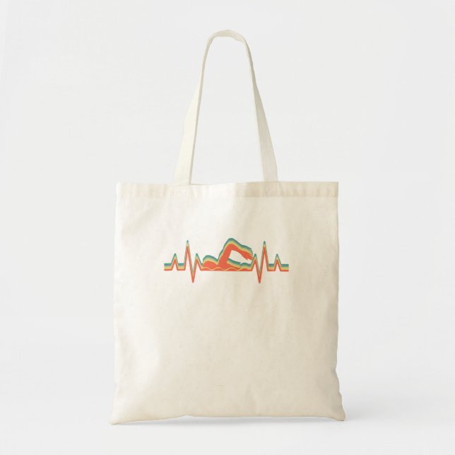 Bolso De Tela Natación Nadadora Natación Latido (Frente)