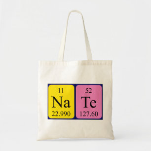 Bolso De Tela Nate nombre de tabla periódica tote bag