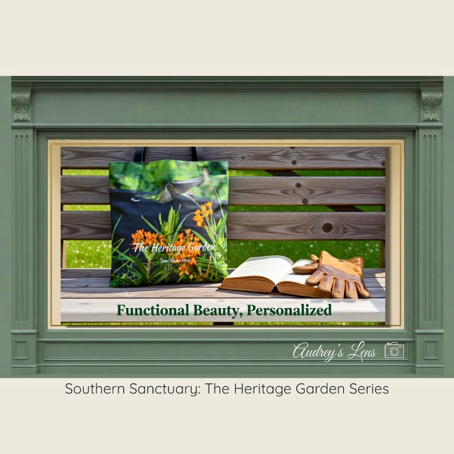 Bolso De Tela Native Butterfly Weed & Hummingbird Garden Tote (Subido por el creador)