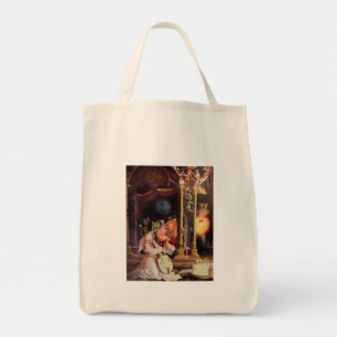 BOLSO DE TELA NATIVIDAD CON ÁNGELES - MAGIA DE NAVIDADES