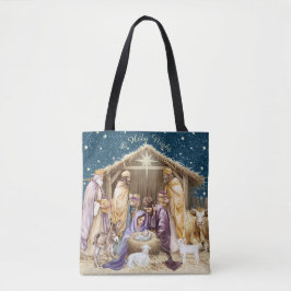 Bolso De Tela Natividad de los Navidades acuarelas