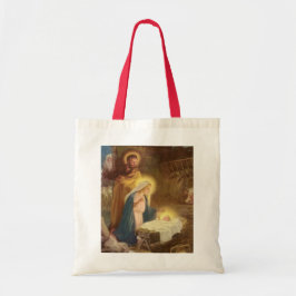 Bolso De Tela Natividad navideña vintage, Mary Joseph Baby Jesus