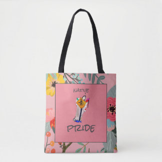 Bolso De Tela Nativo Americano Aquí Todavía Ayasha Dibujo Floral