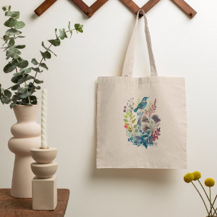 Bolso De Tela Naturaleza acuarela Ilustraciones de arte folclóri