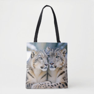 Bolso De Tela Naturaleza animal del leopardo de las nieves, afec
