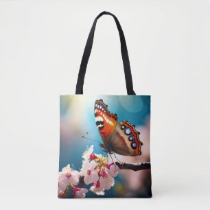 Bolso De Tela Naturaleza de la flor de mariposa Serene Tranquilo