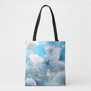Bolso De Tela Naturaleza de la flor de mariposa Serene Tranquilo