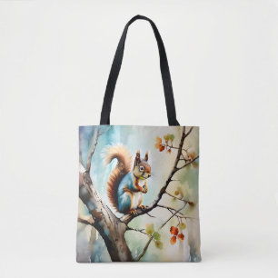Bolso De Tela Naturaleza de las acuarelas de las ardillas