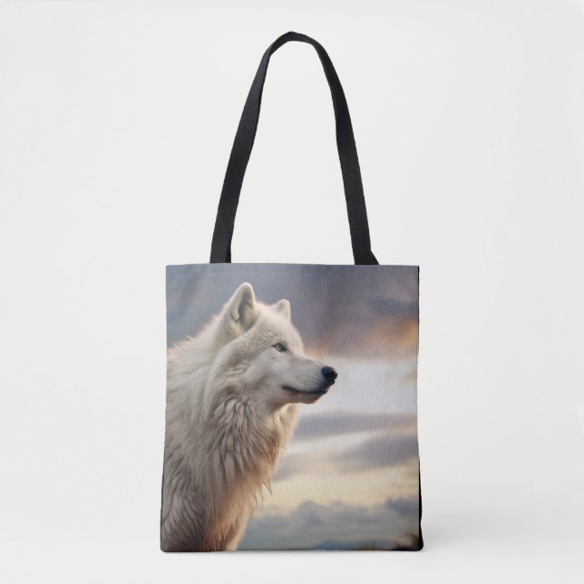 Bolso De Tela Naturaleza de los animales lobo (Anverso)