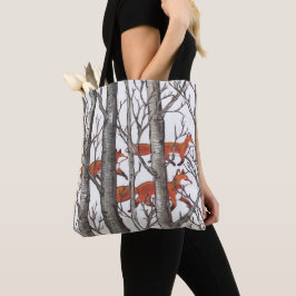 Bolso De Tela Naturaleza de vida silvestre Fox Woods Árboles de