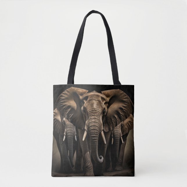 Bolso De Tela Naturaleza del retrato animal salvaje del elefante (Anverso)