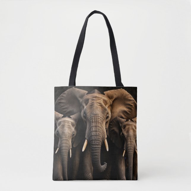 Bolso De Tela Naturaleza del retrato animal salvaje del elefante (Anverso)