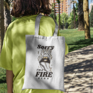 Bolso De Tela Naturaleza del Rótulo de fuego Zodiac Tote Bag
