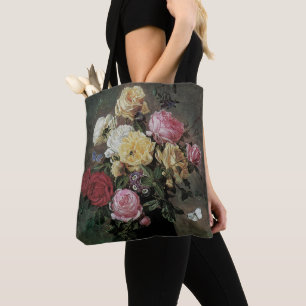 Bolso De Tela Naturaleza muerta con flores en jarrón de Olaf Her