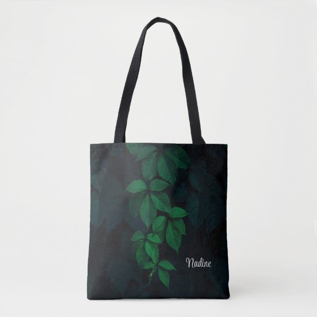 Bolso De Tela Naturaleza personalizada Hojas botánicas (Anverso)