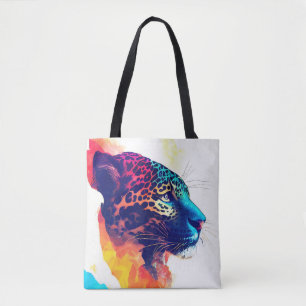 Bolso De Tela Naturaleza salvaje Jaguar Color animal Pintura de 