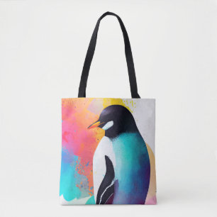 Bolso De Tela Naturaleza salvaje pingüino Color animal Pintura d