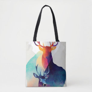 Bolso De Tela Naturaleza salvaje Stag Deer Colores animales Pint