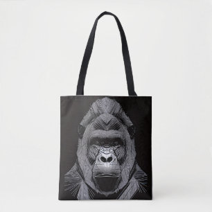 Bolso De Tela Naturaleza silvestre Gorilla Ape Ilustracion anima