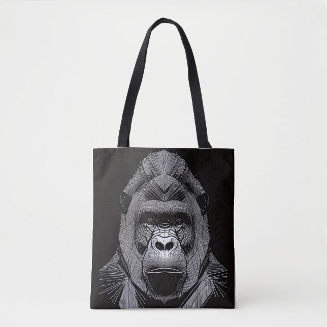 Bolso De Tela Naturaleza silvestre Gorilla Ape Ilustracion anima (Anverso)