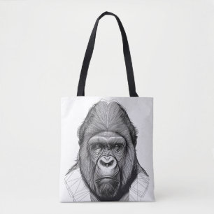 Bolso De Tela Naturaleza silvestre Gorilla Ape Ilustracion anima