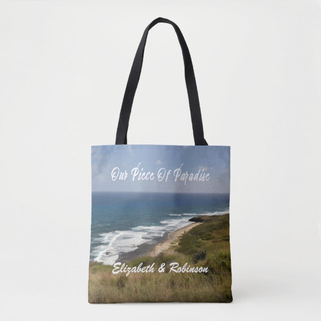 Bolso De Tela Naturaleza tropical de la playa del océano (Anverso)