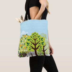 Bolso De Tela Naturaleza verde del arte de los jardines forestal