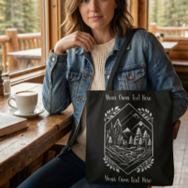 Bolso De Tela Nature Hiker River Badge Your Text