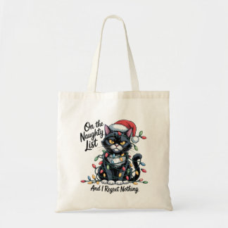 Bolso De Tela Naughty Cat Christmas Bag – Funny Santa Hat 