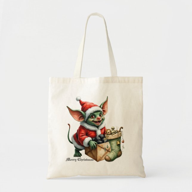 Bolso De Tela Naughty List Delivery: The Goblin Clause Chronicle (Frente)