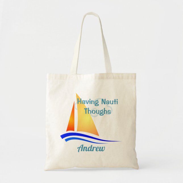 Bolso De Tela Nauti Thoughts Nautical (Frente)