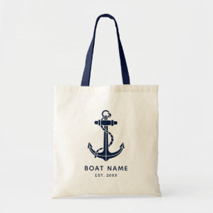 Bolso De Tela Nautical Anchor Boat Name and Year Personalizado