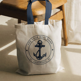 Bolso De Tela Nautical Anchor Bote Nombre Personalizado Azul de