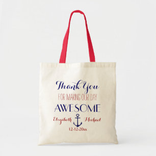 Bolso De Tela Nautical Anchor Red Blue Gracias Tote