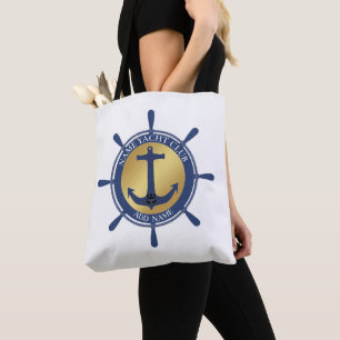 Bolso De Tela Nautical Blue Anchor club náutico puerto deportivo
