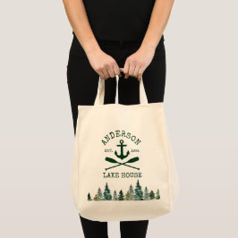 Bolso De Tela Nautical Lake House Anchor Oars Pines Groceria