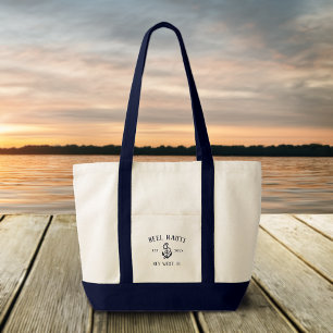 Bolso De Tela Nautical Naval Azul Anclaje Rústico Personalizado