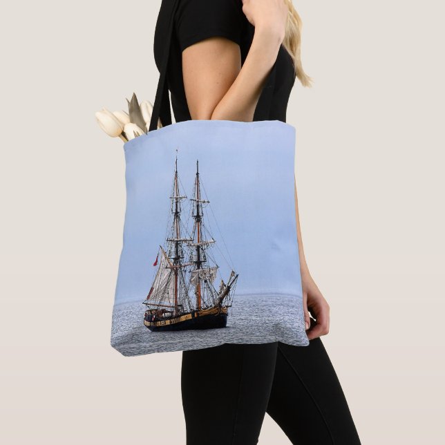 Bolso De Tela Nautical Schooner Blue Skies (Detalle)