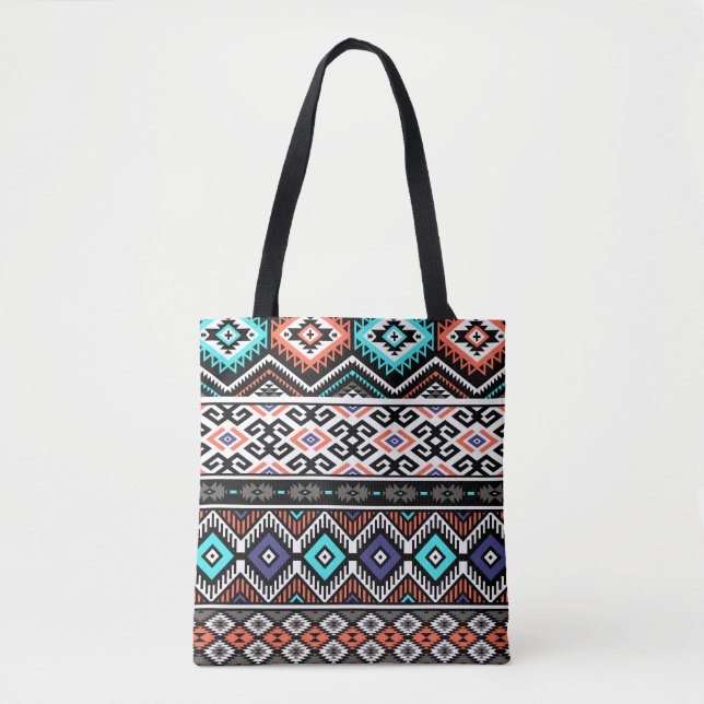 Bolso De Tela Navajo Tribal Retro: Sin Marea Geométrica. (Anverso)
