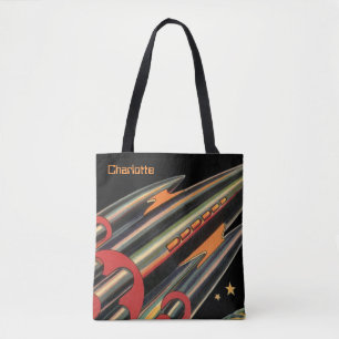 Bolso De Tela Nave espacial de ciencia ficción vintage por Space