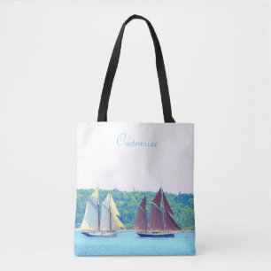 Bolso De Tela navegación de dos schooners
