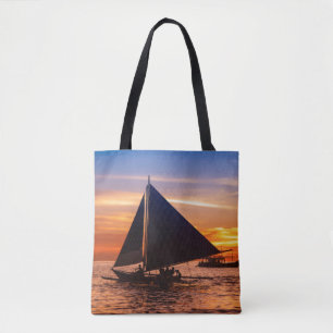 Bolso De Tela Navegación de Paraw en la puesta del sol